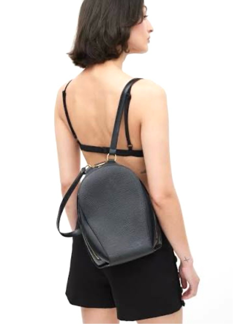 Authentic Louis Vuitton Mabillon back pack black Epi leather M52232